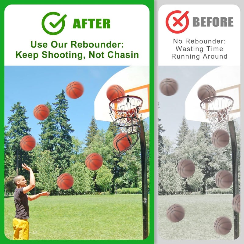 KingDolly 360° Swivel Track Basketball Return Attachment, Basketball Rebounder with 3 Anti-Slip Buckles, Ball Return for Basketball Hoop for Solo Practice, Shooting Training Indoor/Outdoor - Image 3
